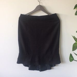 Black Plaid skirt with Mermaid Hem